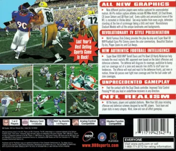 NFL GameDay 99 (US) box cover back